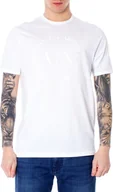 Koszulki męskie - ARMANI EXCHANGE T-shirt męski bawełna biały GR36538 - Rozmiar: L - miniaturka - grafika 1