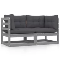 Komplety wypoczynkowe - vidaXL 2-osobowa sofa ogrodowa z poduszkami, lite drewno sosnowe - miniaturka - grafika 1