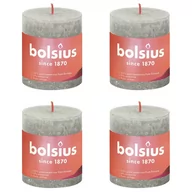 Świece - Bolsius Rustykalne świece pieńkowe Shine, 4 szt., 80x68 mm, szare - miniaturka - grafika 1