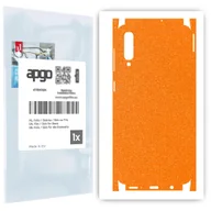 Szkła hartowane na telefon - Folia naklejka skórka strukturalna na TYŁ+BOKI do Samsung Galaxy A50 -  Pomarańczowy Pastel Matowy Chropowaty Baranek - apgo SKINS - miniaturka - grafika 1