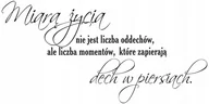 Naklejki na ścianę - Napis na ścianę naklejka cytat Miarą życia - 152, 200x100 cm - miniaturka - grafika 1