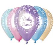 Baby shower i roczek - Baby shower Gemar Balloons Balony , metalik mix, GEMAR, 12", 5 szt GMS110/P482 - miniaturka - grafika 1