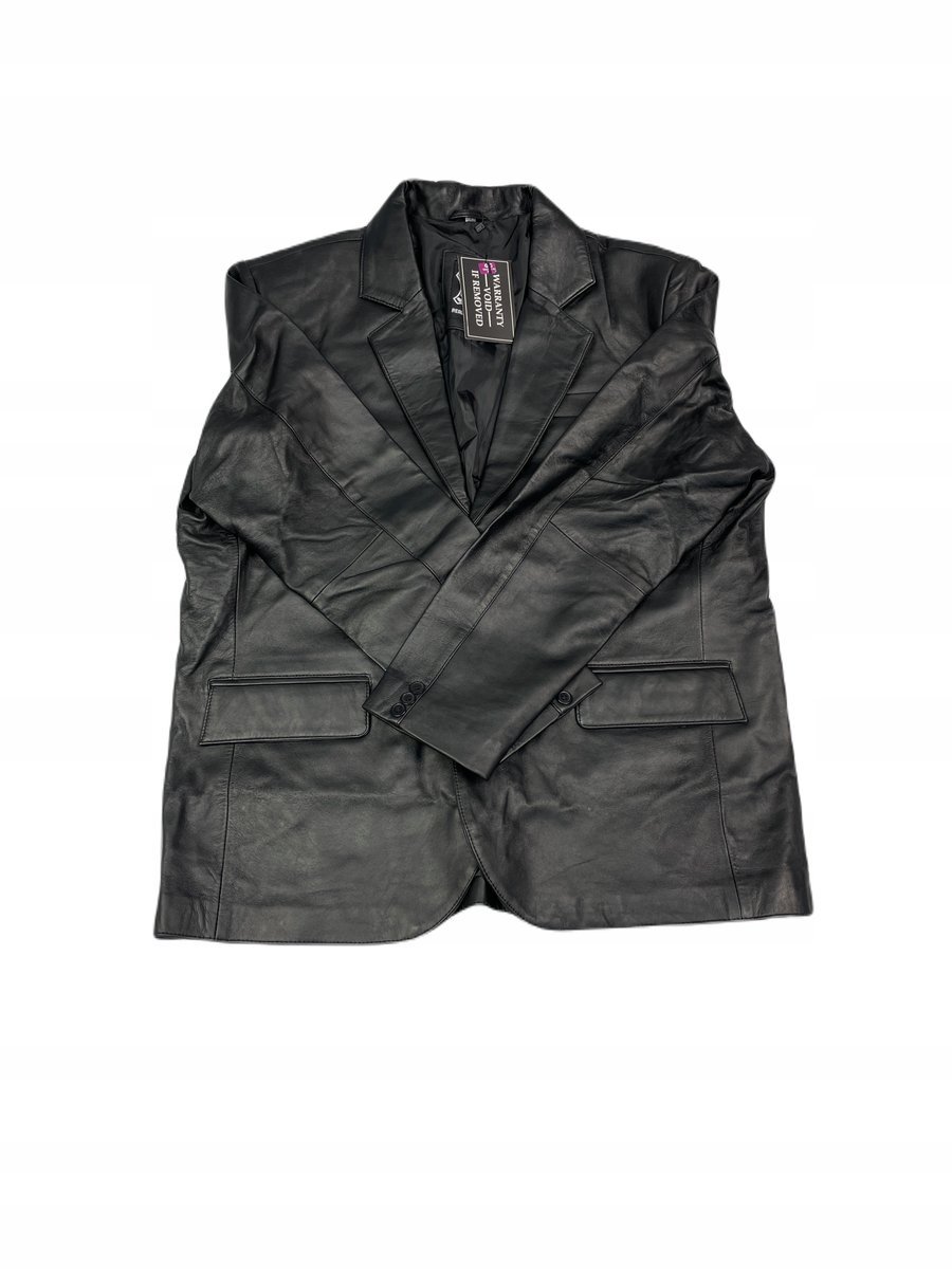 Skórzana kurtka męska czarna REAL LEATHER XXL