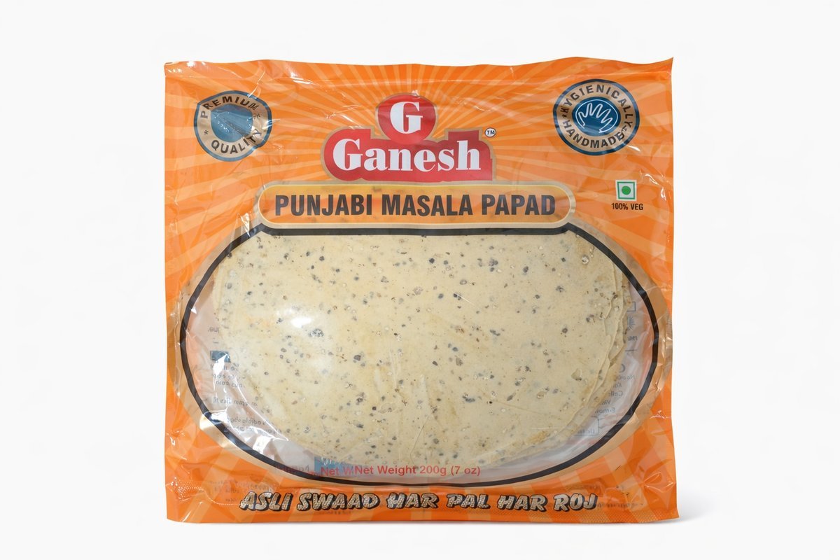 Papad Punjabi masala Ganesh Punjabi Masala Papad 200g - pikantny pieprzowy