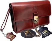 Nerki - EKSKLUZYWNA SKÓRZANA SASZETKA MĘSKA ABIATTI SKÓRA LICOWA BRĄZOWA ORGANIZER - miniaturka - grafika 1
