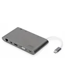 Części i akcesoria do laptopów - Digitus Universal Docking Station Dockingstation grey USB-C Power Delivery - miniaturka - grafika 1