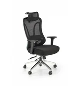 Fotele i krzesła biurowe - GILBERTO fotel gabinetowy czarny - miniaturka - grafika 1