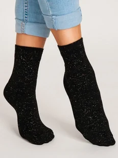 Skarpety Bawełniane Lurex Sb012 35-38 Czarny/Srebrny - Skarpetki damskie - miniaturka - grafika 1