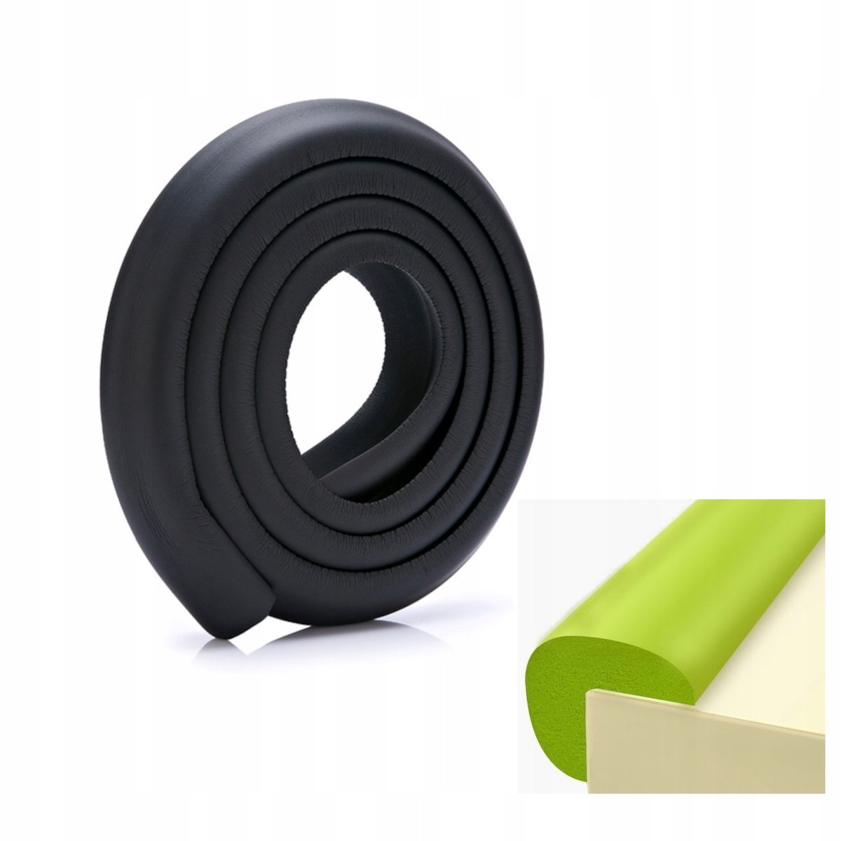 TAŚMA PIANKOWA DO MEBLI PIANKA OCHRONNA OCHRANIACZ NA KANTY NAROŻNIKI czerń
