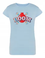Koszulki i topy damskie - T-Shirt damski kolorowy nadruk BOOM r.XL - miniaturka - grafika 1