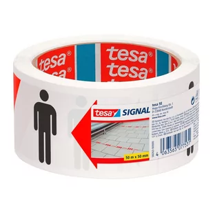 Taśma ostrzegawcza dystansująca tesa 50m x 50mm - Akcesoria BHP - miniaturka - grafika 1
