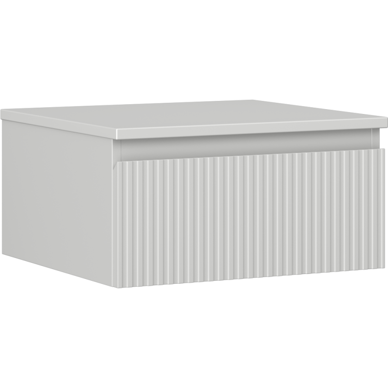 Mexen Rivel szafka łazienkowa podumywalkowa 50 cm z blatem, 1 szuflada, ryflowana , szara mat - 91A20-05023-1-BFC62