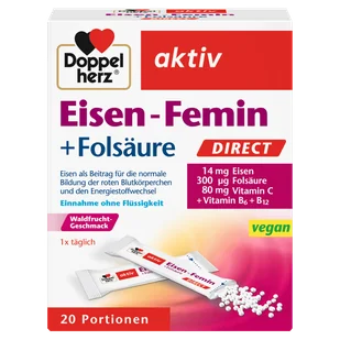 Doppelherz® aktiv Żelazo dla kobiet Direct, 20 saszetek - Witaminy i minerały - miniaturka - grafika 1