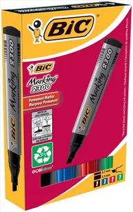 BIC Markery permanentne KOMPLET 4-kolory ŚCIĘTE 2300 - Markery do tablic - miniaturka - grafika 1