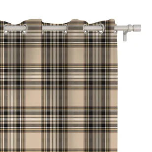 Zasłona AUTUMN wzór AT41 | beżowa jesienna krata 150 x 230 cm tkanina standard - Zasłony - miniaturka - grafika 1