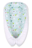 Otulacze - Kokon niemowlęcy dwustronny kojec otulacz Premium BOBONO- lamy miętowe - miniaturka - grafika 1