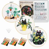 Pasmanteria - Zestaw 3 Gotowych Wzorów Do Wyszywania Haftowania + Akcesoria Diy - miniaturka - grafika 1