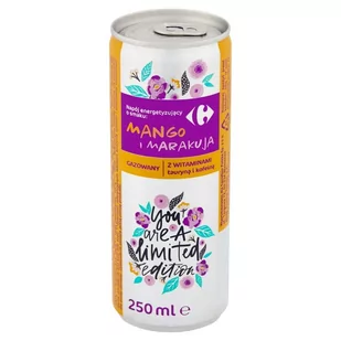 Carrefour Napój energetyzujący o smaku mango i marakuja 250 ml - Napoje energetyczne i izotoniczne - miniaturka - grafika 1