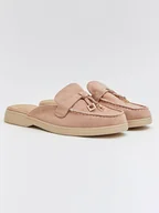 Klapki i japonki damskie - Bellucci Chodaki w kolorze beżowym - miniaturka - grafika 1