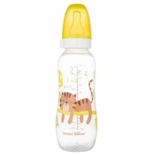 CANPOL BABIES Butelka wąska 330ml Africa Żółty tygrys 12m+ 59/205 - Kubki dla dzieci - miniaturka - grafika 1