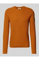 Swetry męskie - Sweter z dzianiny o kroju regular fit z czystej bawełny z dzianinowym wzorem - Tom Tailor - miniaturka - grafika 1