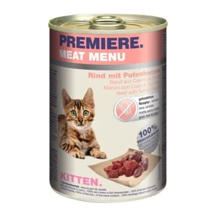 PREMIERE Meat Menu Kitten Wołowina i serca indycze 24x400 g - Mokra karma dla kotów PREMIERE Meat Menu Kitten Wołowina i serca indycze 24x400 g - Mokra karma dla kotów - miniaturka - grafika 1