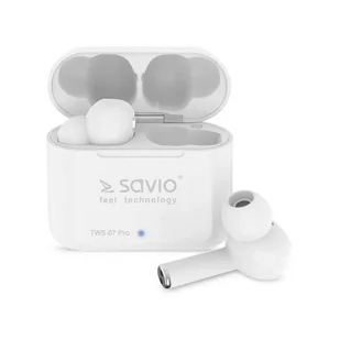 Savio TWS 07 PRO Biały - Słuchawki - miniaturka - grafika 1