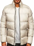 Kurtki męskie - Beżowa pikowana kurtka męska zimowa Denley 0025 - miniaturka - grafika 1