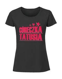 Damska koszulka z nadrukiem - Córeczka Tatusia czarny XL - Koszulki i topy damskie Damska koszulka z nadrukiem - Córeczka Tatusia czarny XL - Koszulki i topy damskie - miniaturka - grafika 1