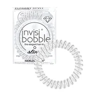 Ozdoby do włosów - Invisibobble srebrne spiralne gumki do włosów Chrome Slim x3 – guma do włosów zapobiegająca łamaniu się – gumki do włosów srebrne ze sznurkiem do telefonu – wygodna gumka do włosów dla kobiet - miniaturka - grafika 1