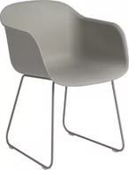 Fotele i krzesła ogrodowe - Fotel Fiber Sled szary na stalowych nogach - miniaturka - grafika 1