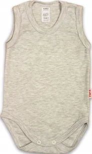 BODY ramiączko RAMKA bez rękawa Popiel MELANŻ r 86 KLEKLE - Body dla niemowląt - miniaturka - grafika 1