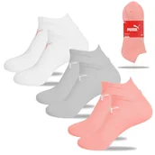 Skarpetki damskie - Puma Skarpety Damskie Stopki Sneaker Bawełniane Róż 3 pary Rozmiar 35/38 - miniaturka - grafika 1