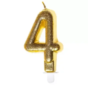 Świeczka urodzinowa 40 złoty brokat - Urodziny dla dorosłych - miniaturka - grafika 1