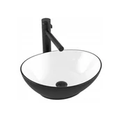 Umywalki - Umywalka Nablatowa Fiesta Czarna/Biała - miniaturka - grafika 1