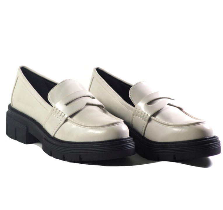 MARCO TOZZI MOKASYNY DAMSKIE KREMOWE WSUWANE 38 Ż4C