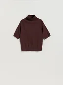 Swetry damskie - Reserved - Sweter z golfem - brązowy - miniaturka - grafika 1