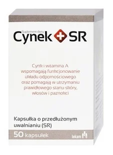 PRZEDSIĘBIORSTWO FARMACEUTYCZNE LEK-AM SP. Z O.O. Cynek+Sr Kaps.Twarde 50 Kaps. - Włosy, skóra, paznokcie - miniaturka - grafika 1
