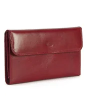 Portfele - Duży Portfel naturalna skóra licowa bordo - miniaturka - grafika 1