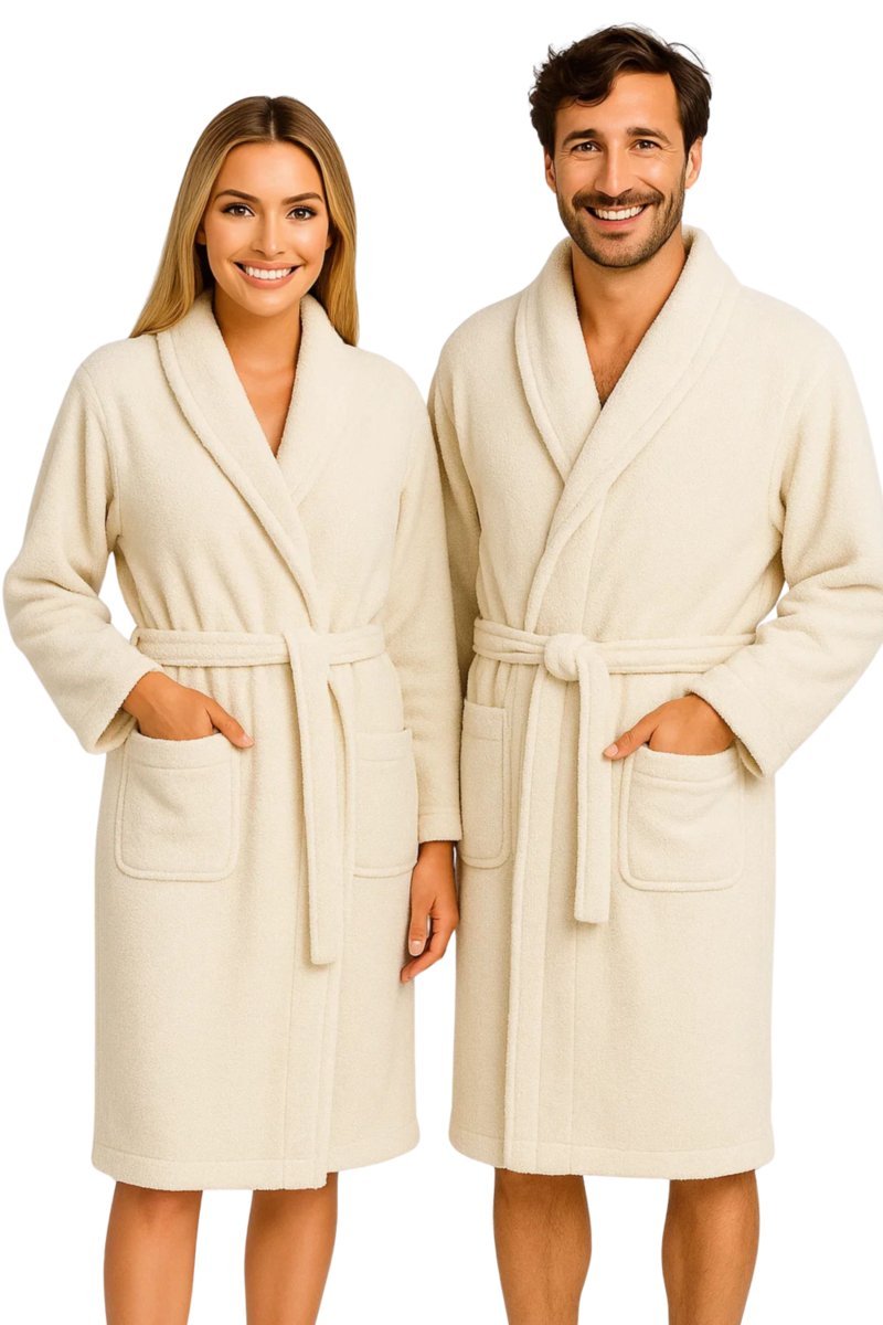 Szlafrok Prestiż L/XL Jasny Beż - 100% Bawełna, Luksusowy Komfort