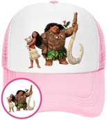 Czapki i chusty sportowe męskie - Czapka z Daszkiem Moana Różowa z Nadrukiem Lato Siatka Bejsbolówka - miniaturka - grafika 1