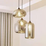 Lampy sufitowe - Lampa wisząca Lindby Marla, okrągła, szkło, dymny szary, 50 cm - miniaturka - grafika 1