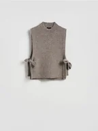 Swetry damskie - Reserved - Kołnierz z domieszką wełny - brązowy - miniaturka - grafika 1