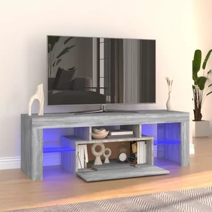 Lumarko Szafka pod TV z LED, szary dąb sonoma, 120x35x40 cm - Szafki RTV - miniaturka - grafika 1