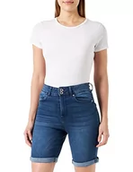 Spodenki damskie - VERO MODA TALL Damskie szorty Vmsophia Hr Button TLL, niebieski (Dark Blue Denim), S - miniaturka - grafika 1