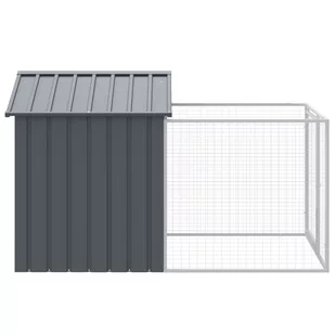 Buda dla psa, z wybiegiem, antracytowa, 117x201x123 cm, stal Lumarko! - Budy dla psów Buda dla psa, z wybiegiem, antracytowa, 117x201x123 cm, stal Lumarko! - Budy dla psów - miniaturka - grafika 5