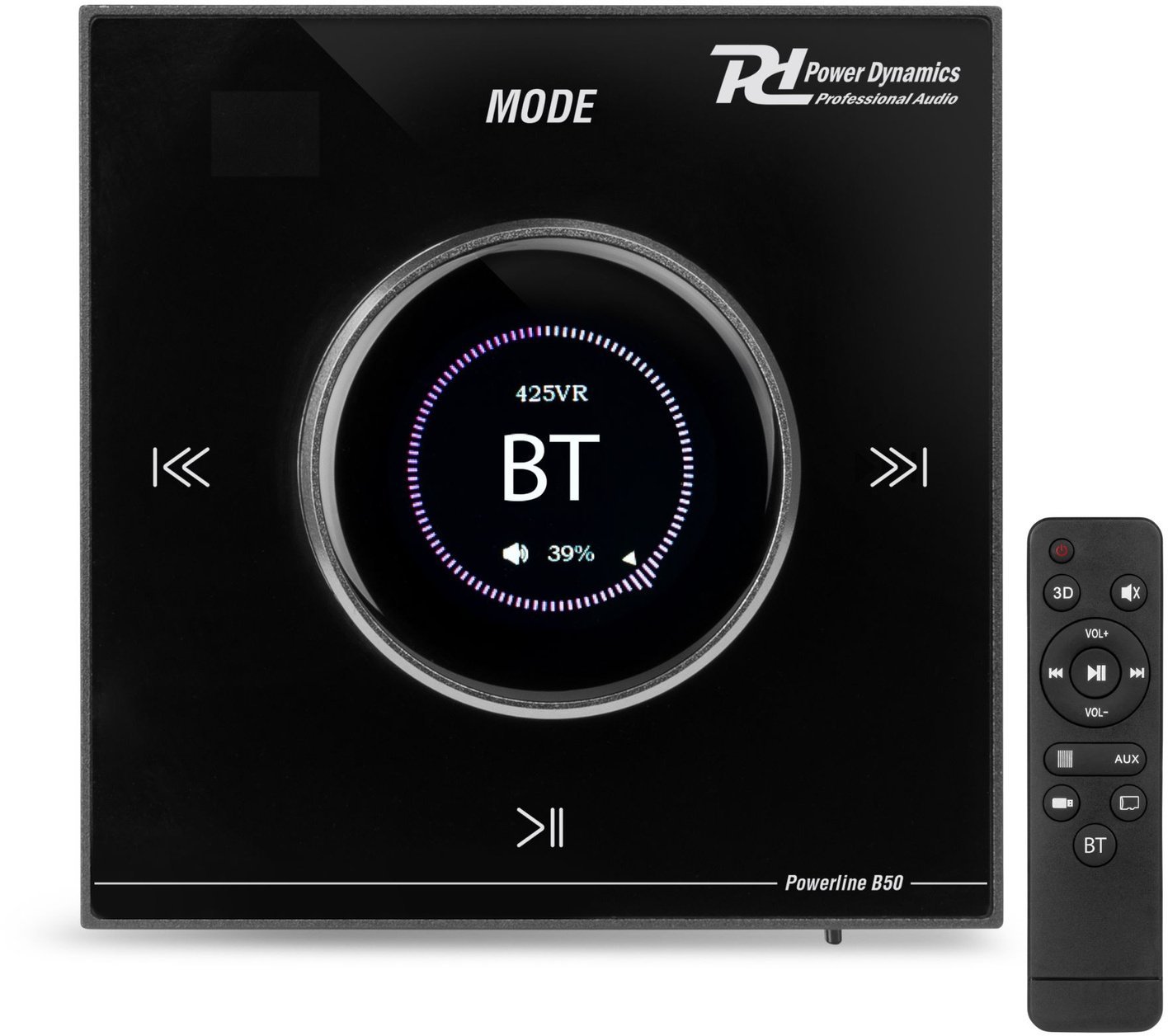 Wzmacniacz audio Powerline B50W do montażu w ścianie BT/LCD, biały one size