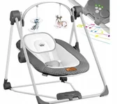 Leżaczki i huśtawki - LEŻACZEK BUJACZEK HUŚTAWKA ELEKTRYCZNA DLA NIEMOWLĄT 5 MELODII SKŁADANA - miniaturka - grafika 1