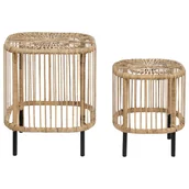 Ławy i stoliki kawowe - Zestaw 2 stolików ogrodowych rattanowy naturalny CESANTICO - miniaturka - grafika 1