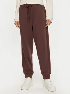 EA7 Emporio Armani Spodnie dresowe 7W000008 AF10195 UA006 Brązowy Loose Fit - Spodnie sportowe damskie - miniaturka - grafika 1